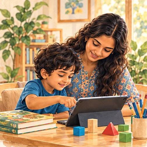 Children learning through hands-on play